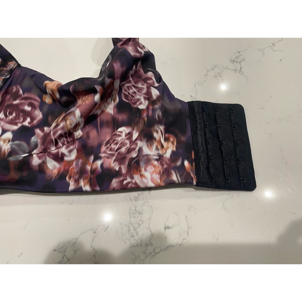 Torrid Curve 44G Floral T-Shirt Bra Purple Rose Print Underwire NWOT - Picture 2 of 5